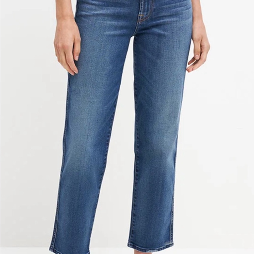 7 For All Mankind High Waist Cropped Straight Jeans